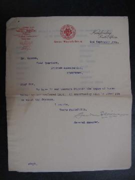 Letter to Haddon re ‘types’ of convicts at DeBeers