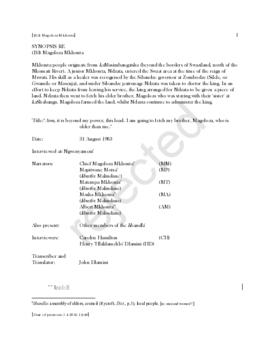 Magoloza Mkhonta, rejected edited typescript