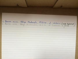Index card 2, Khumalo box