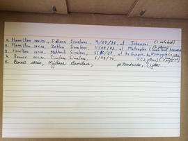Index card, Simelane box