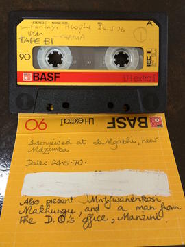 Loncayi Hlophe, audio tape cassette and case label (view 1)