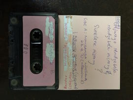 Cetjwayo Mndzebele, audio tape cassette and case label (side B)