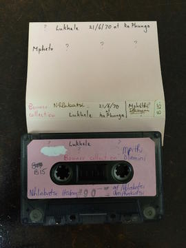 Mpitha Dlamini, audio tape cassette and case label (view 1)