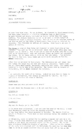 Mphundle Maziya, edited typescript