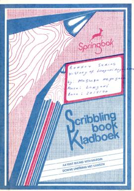 Mashakashaka Magagula, notebook 1