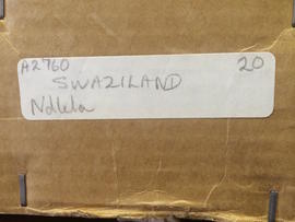 Ndlela, collection box label