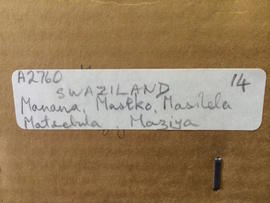 Maziya, collection  box label