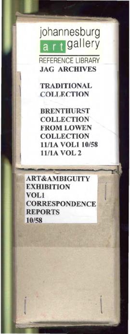 Spine of 'JAG Archives: Traditional Collection: Brenthurst Collection: From Lowen Collection:  11...
