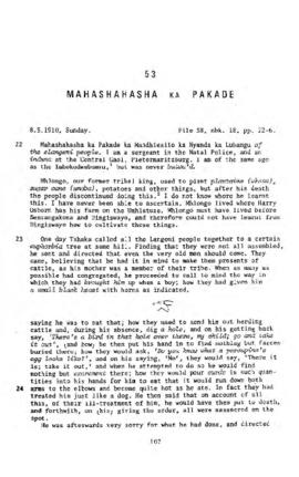 Mahashahasha ka Pakade, Testimony from 'The James Stuart Archive of Recorded Oral Evidence Relati...