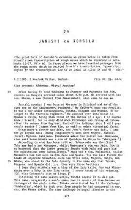 Jantshi ka Nongila, Testimony from 'The James Stuart Archive of Recorded Oral Evidence Relating t...