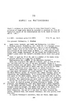 Kambi ka Matshobana, Testimony from 'The James Stuart Archive of Recorded Oral Evidence Relating ...
