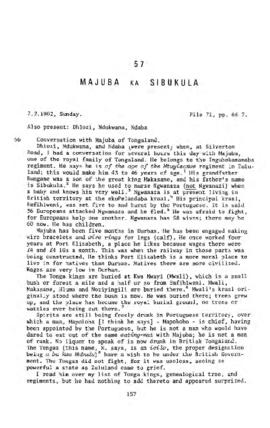 Majuba ka Sibukula, Testimony from 'The James Stuart Archive of Recorded Oral Evidence Relating t...