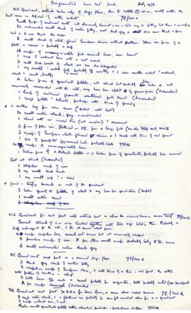Handwritten Fieldnotes, Winter School July 1978