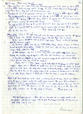 Handwritten Excavation Report Notes