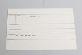 KZNM catalogue card (back view)