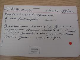 MAA catalogue card (front view) E 1927.374  A B