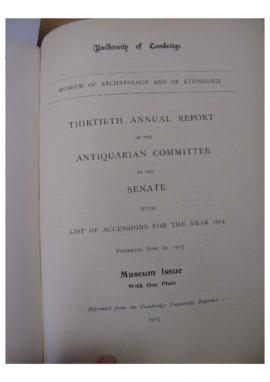 Museum of Archaeology and Anthropology Annual Report 30