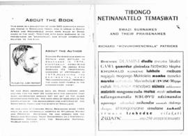 Richard 'Mdvumowencwala' Patrick's "Tibongo Netinanatelo Temaswati - Swazi Surnames and thei...